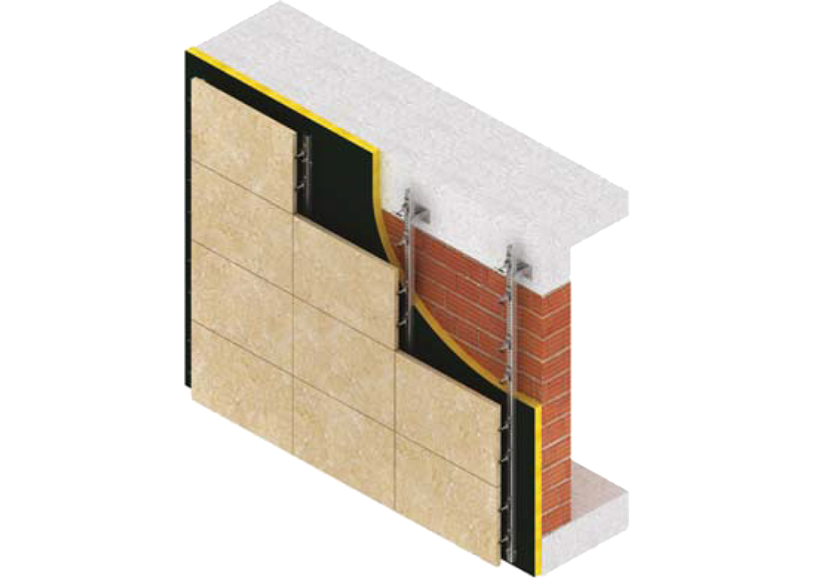 Indirect fixing at vertical joint with HMPA-HC2 system